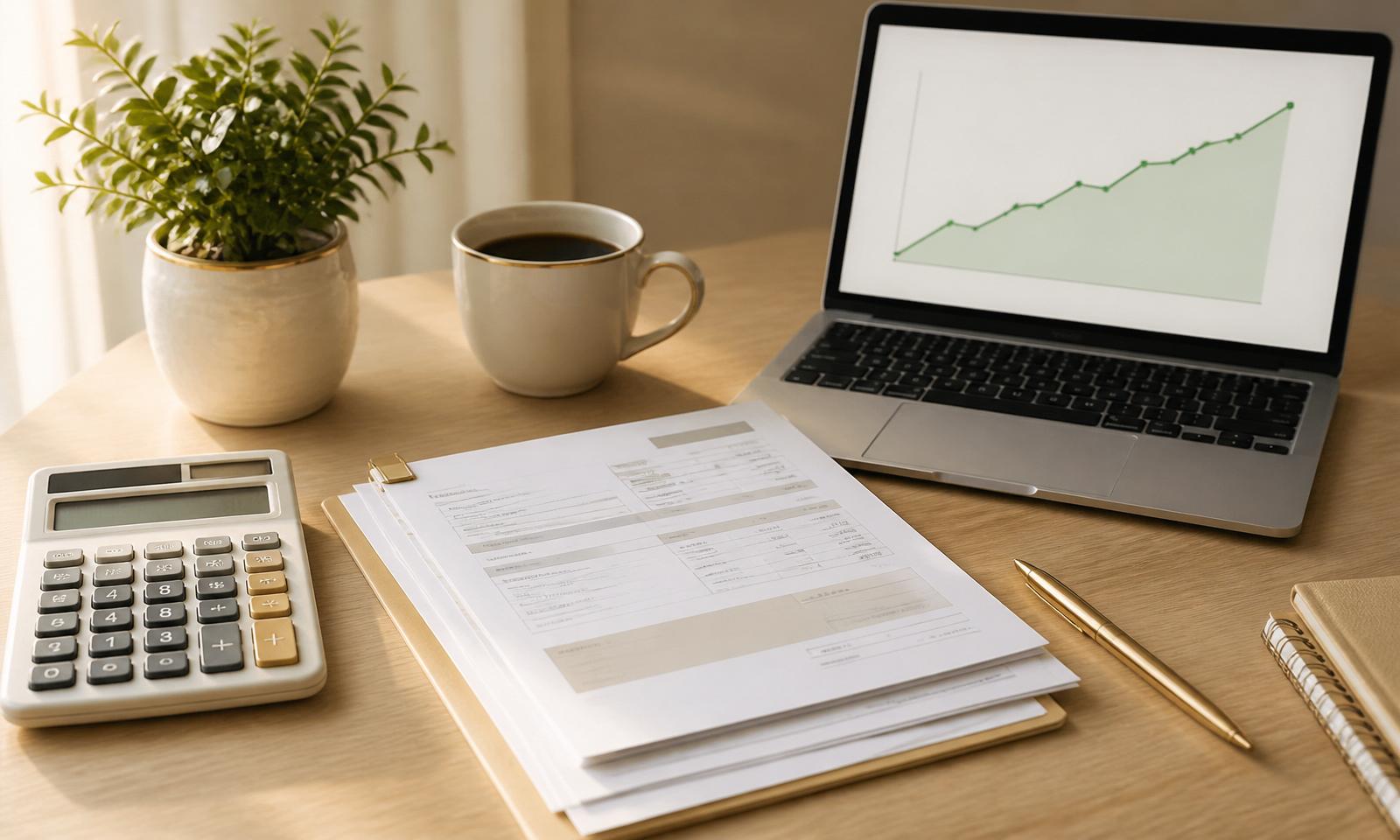 Personal finance workspace showing a credit score chart